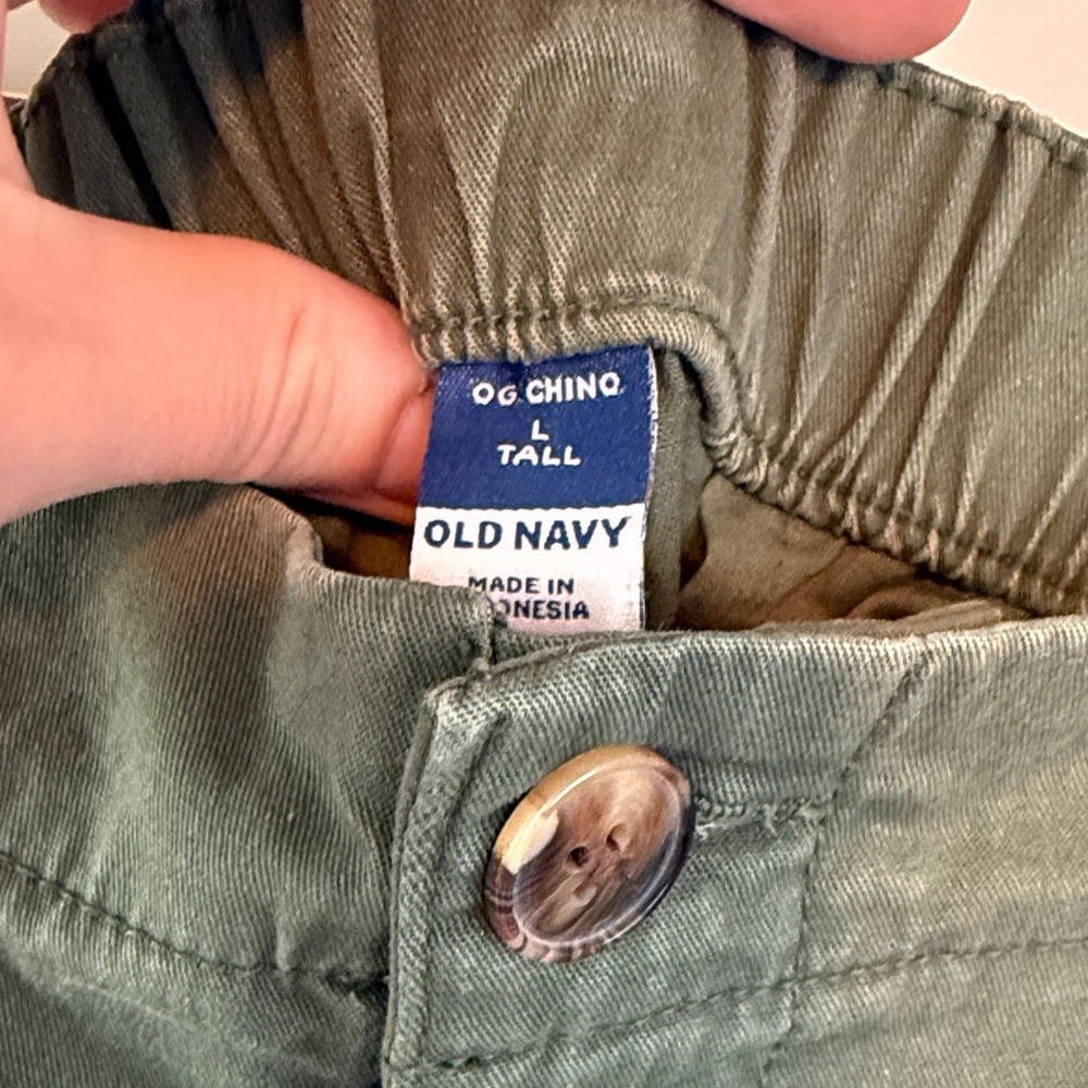 Old Navy Women’s Olive Green Cotton OG Chino Pants Sz L Tall NWOT - Picture 2 of 5